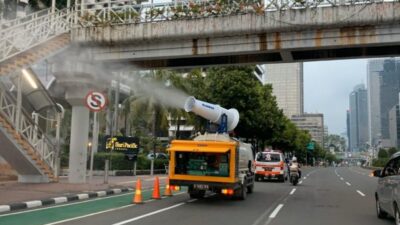 Pertama Operasi Penyemprotan Disinfektan PMI Berskala Besar Berjalan Lancar