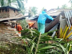 Rumah Warga Manggopoh Rusak Dihantam Pohon Tumbang