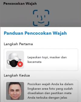 5. Masuk ke Proses Pengenalan Wajah Masukkan Kode OTP