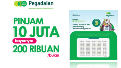 Pinjam Rp10 Juta Bayar Rp200 Ribuan! Simulasi dan Brosur Tabel Angsuran KUR Pegadaian Syariah Terbaru 2023