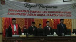 H. Ilham Resmi Dilantik Sebagai Ketua DPRD Agam Periode 2024-2029