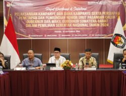 Pengundian Nomor Urut Paslon Gubernur dan Wagub Sumbar Dilakukan Pada 23 September 2024