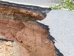 Jalan Amblas di KM 91 Pulau Gadang, Lalu Lintas Diatur Sistem Buka Tutup